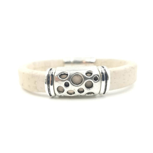 White Cork Hole Bracelet
